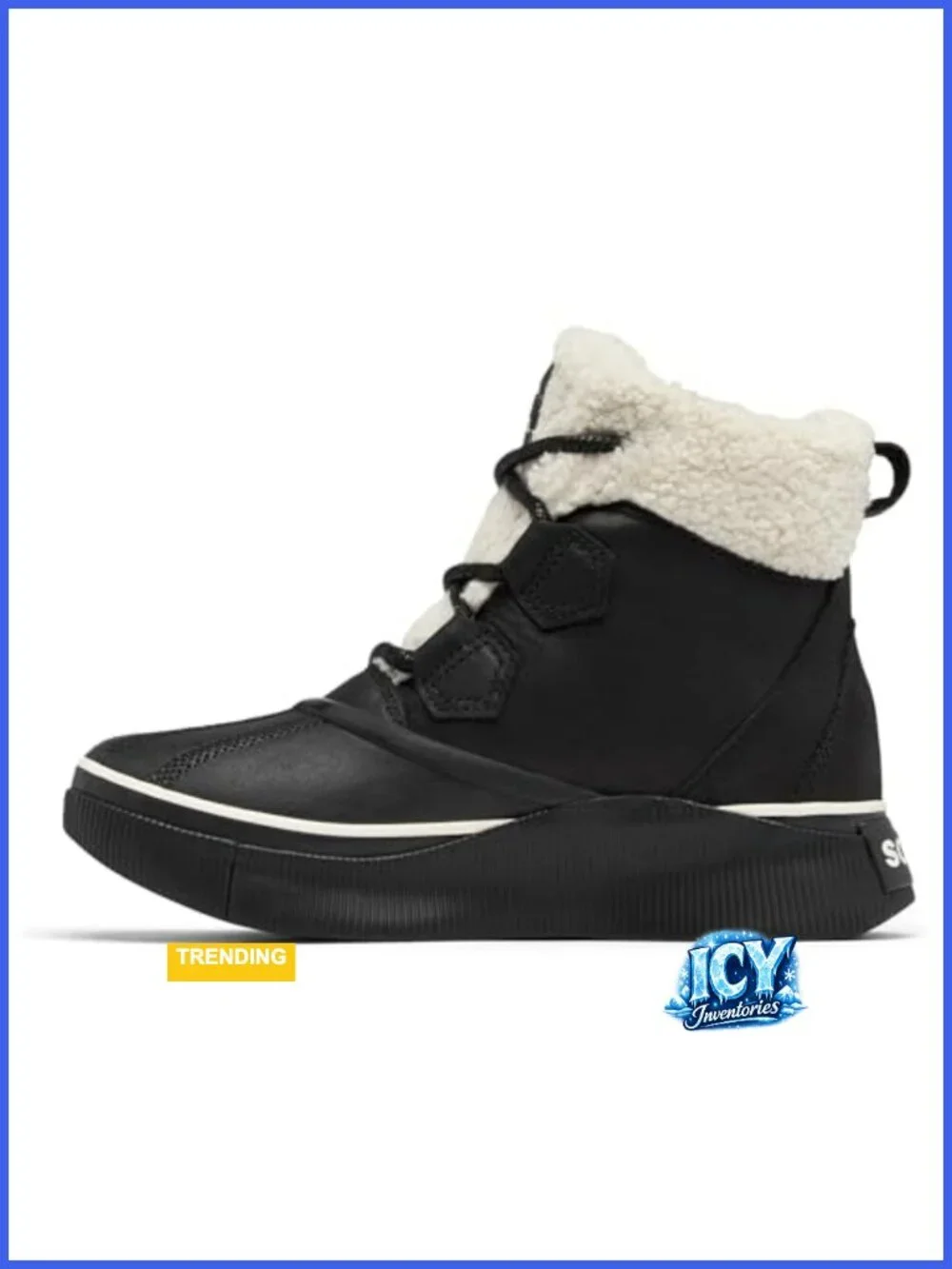 Waterproof Ankle Snow Boot - Faux Fur Lining, Lace Up